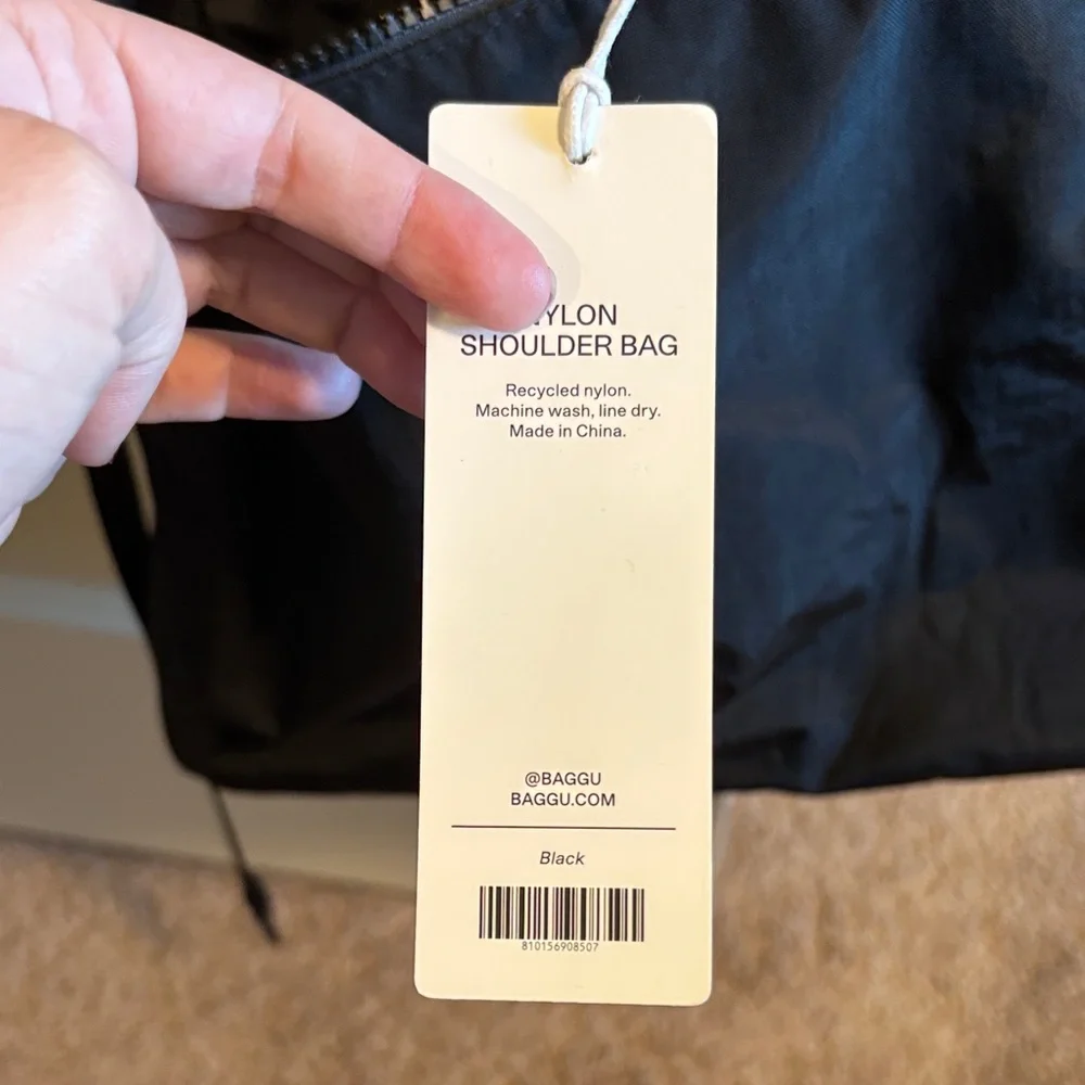 BAGGU Black Nylon Shoulder Bag